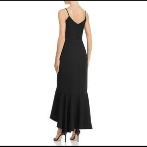 NWT LAUNDRY by SHELLI SEGAL Black Ruffled Hi Low Evening Gown 4